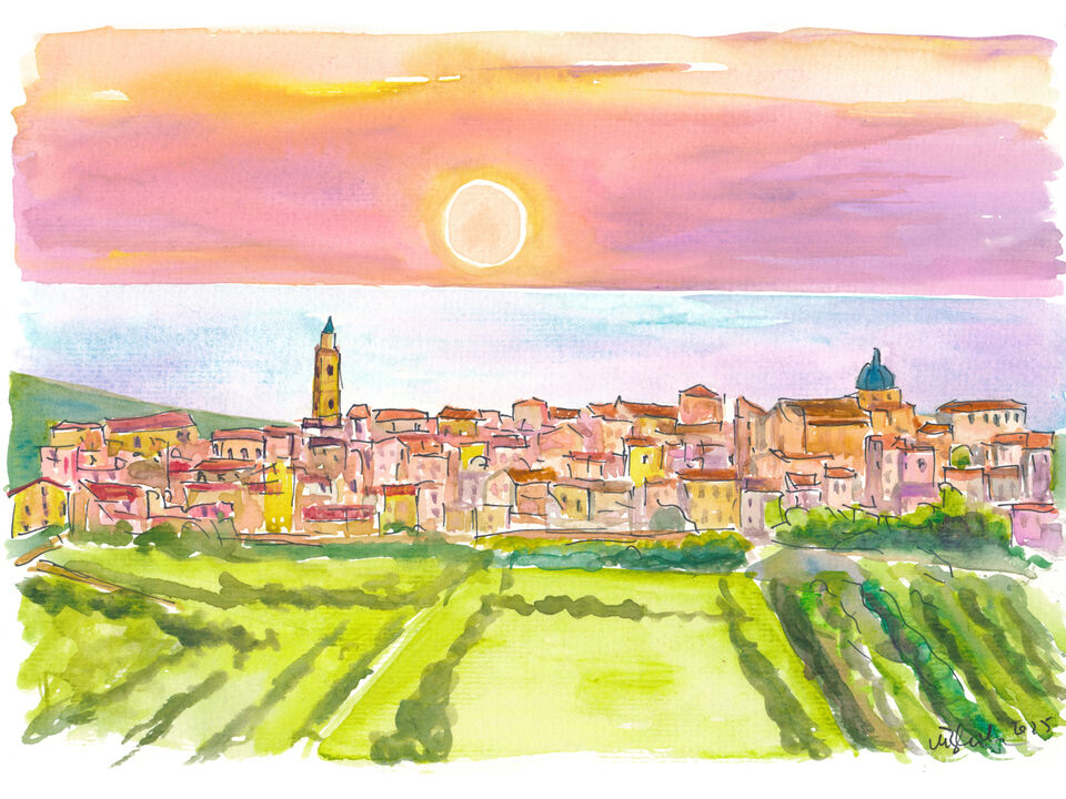 Montepagano Hill View Over Adriatic Sea and City