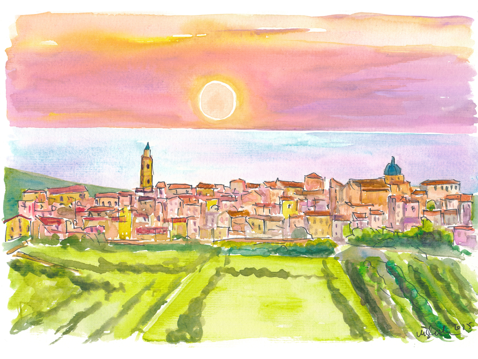 Montepagano Hill View Over Adriatic Sea and City