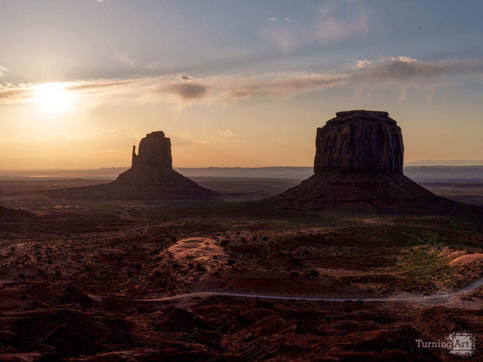 Hazy Sunrise Monument Valley