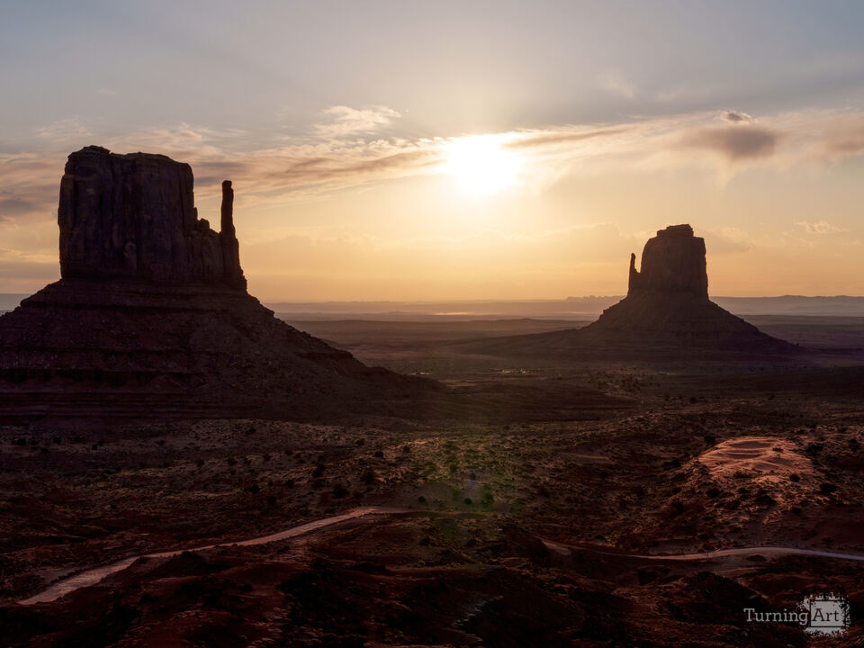 Monument Valley Mittens Hazy Sunrise