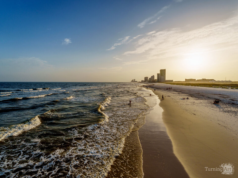 Golden Hour Waves In Gulf Shores