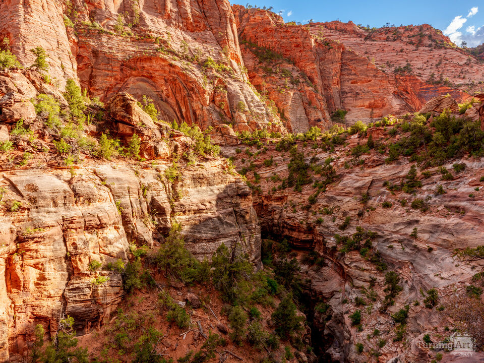 Depth Of Zion Canyon Cliffs