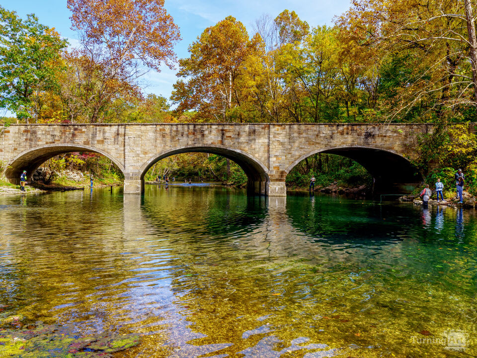 Casting Lines At Bennett Spring Bridge