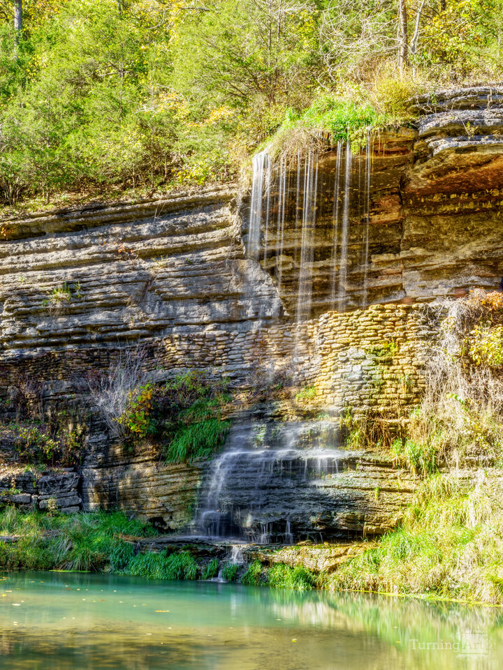 Great Spirit Rock Shelter Falls Autumn Vertical