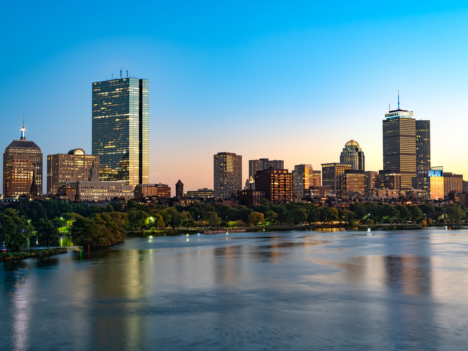 Boston cityscape of Back Bay