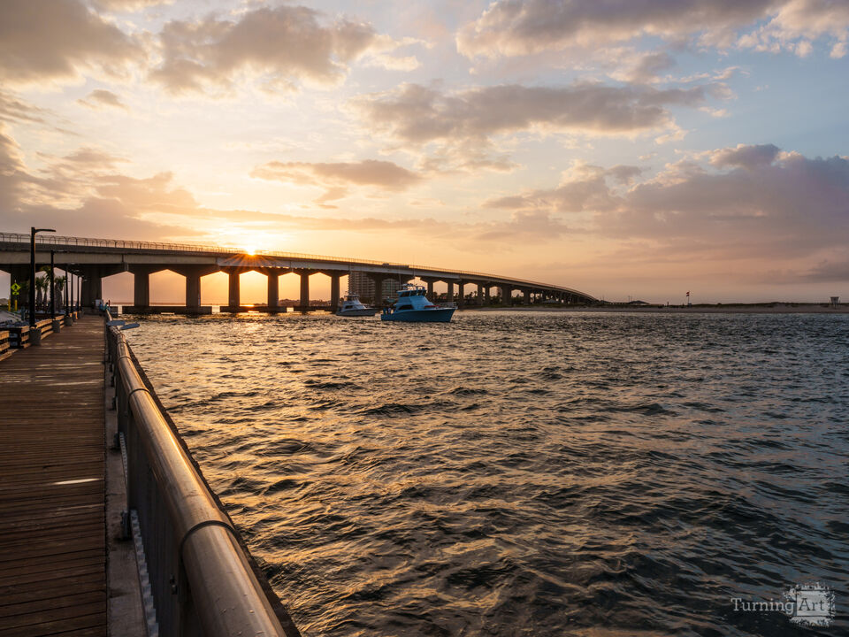 Sun Star Gold Sunrise At Perdido Pass Bridge