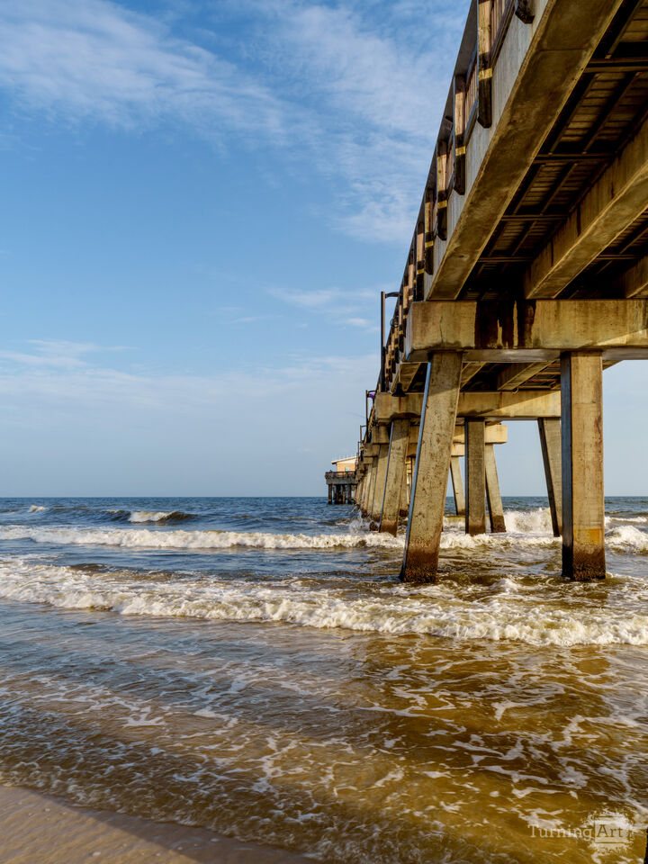 Splashing Waves Beside Gulf Shores Pier