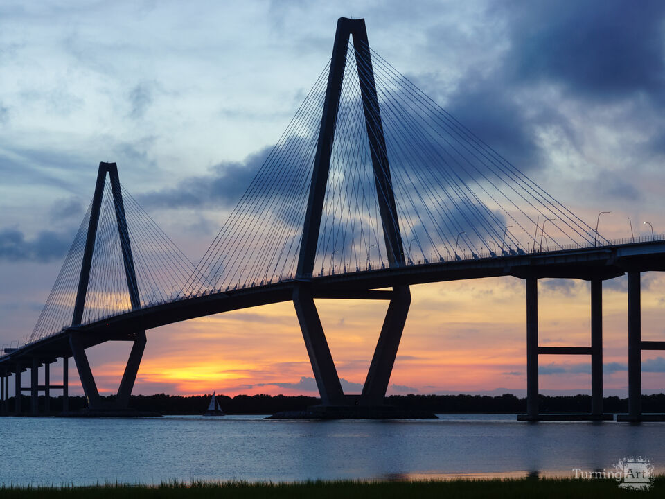 Vibrant Sunset Over Ravenel Bridge