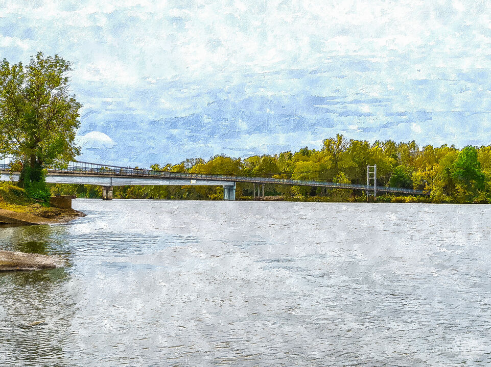 Fall At Joe Dice Swinging Bridge Painterly