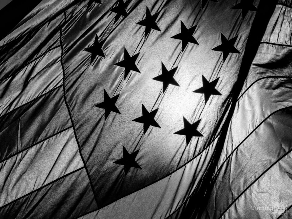 Backlit US Flag, Arlington Virginia