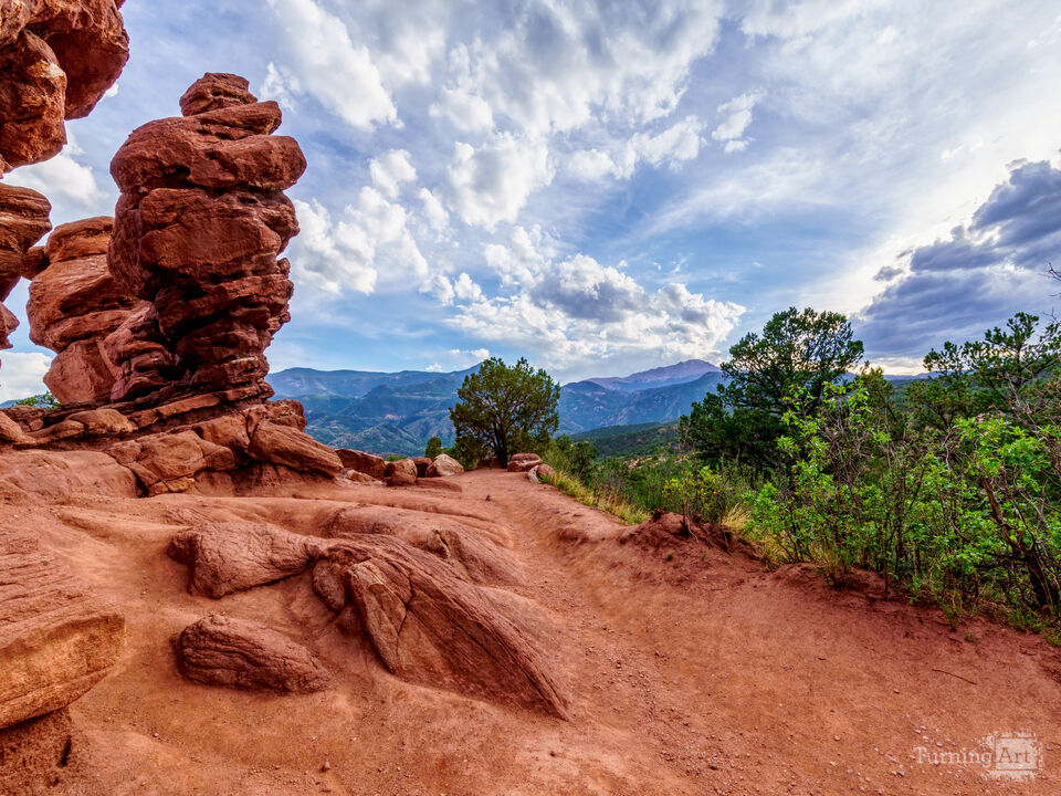 Pikes Peak View Behind Siamese Twins