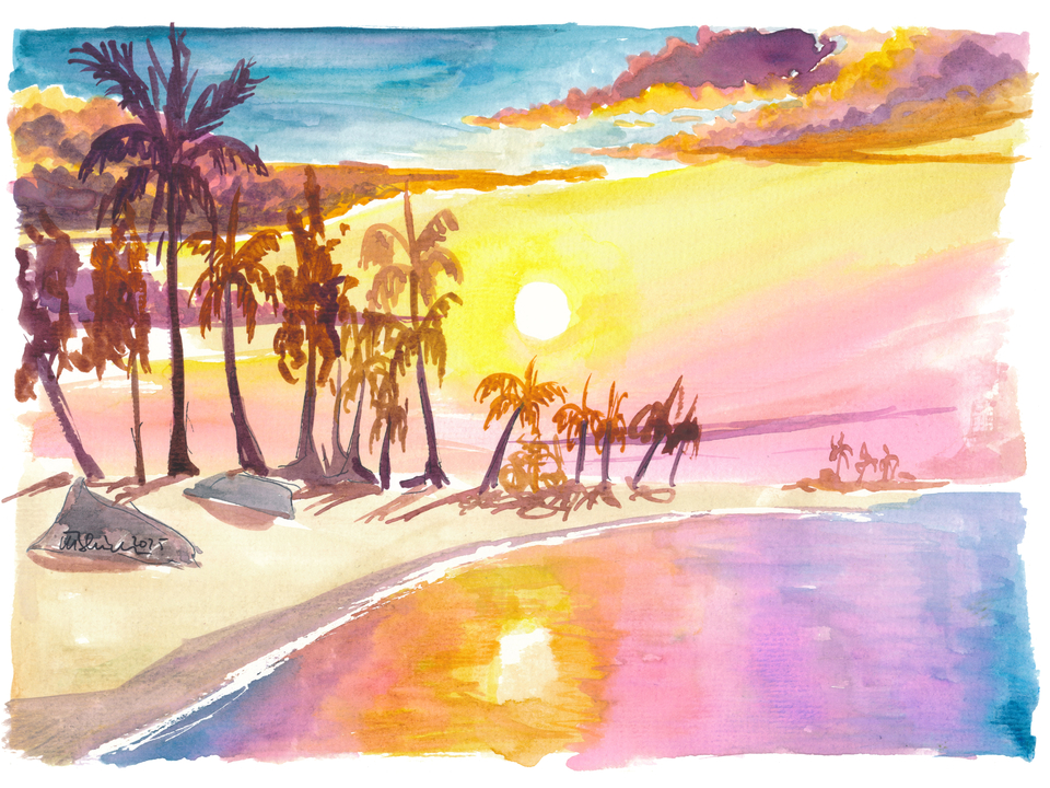 Golden Sunset Serenity on Utila Island Honduras