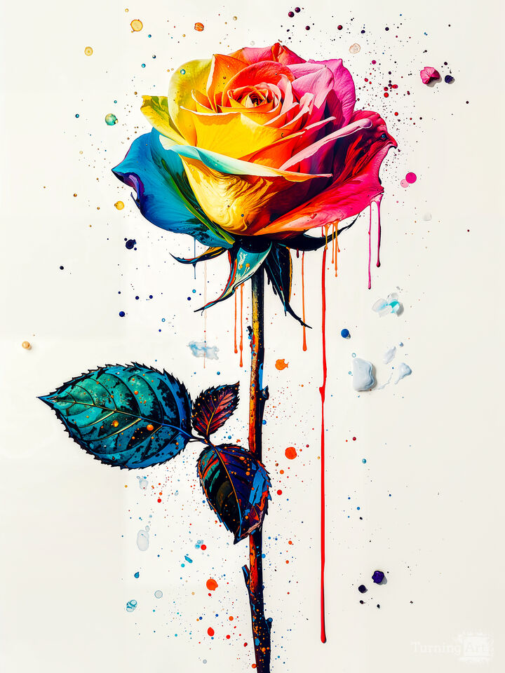 Vibrant Rainbow Rose
