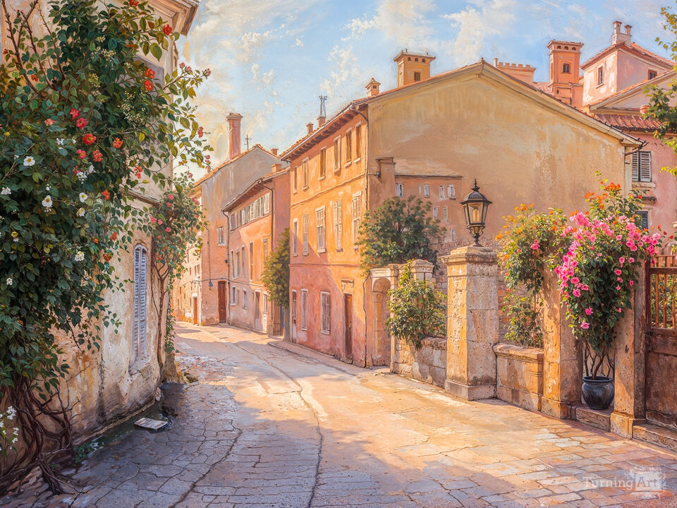 Charming Sunny Street in Italy