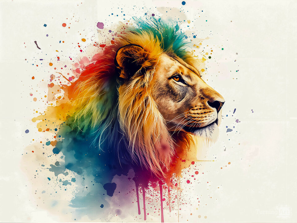 Colorful Lion Portrait