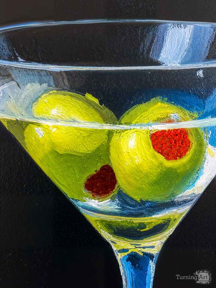 Martini Glass with Olives
