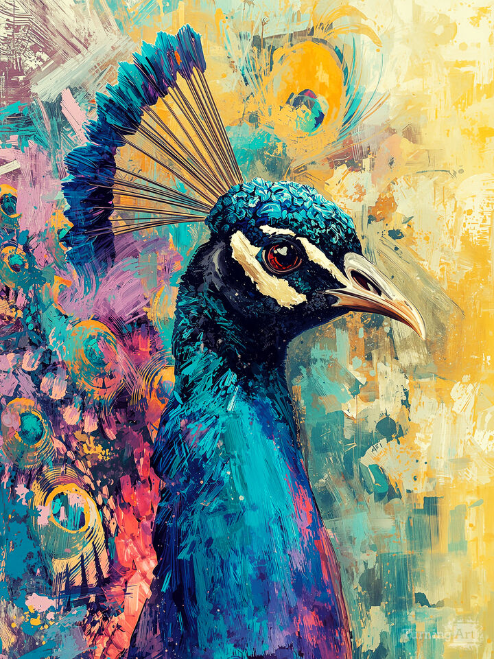 Vibrant Pretty Peacock Portrait 