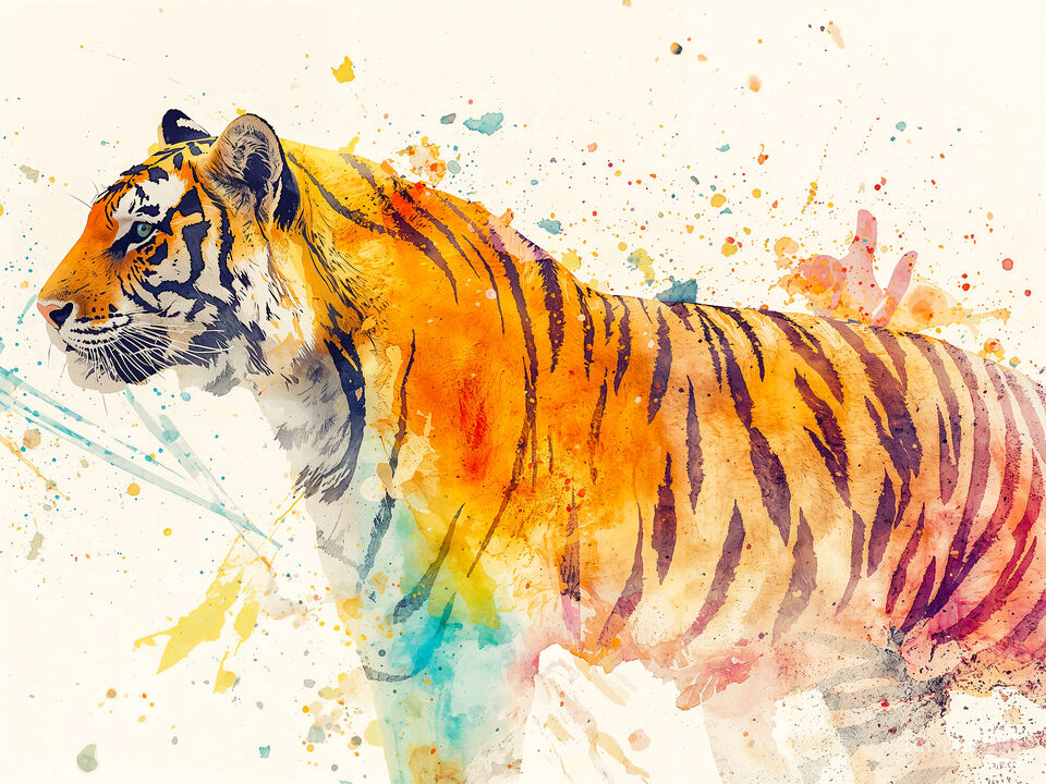 Colorful Tiger Portrait