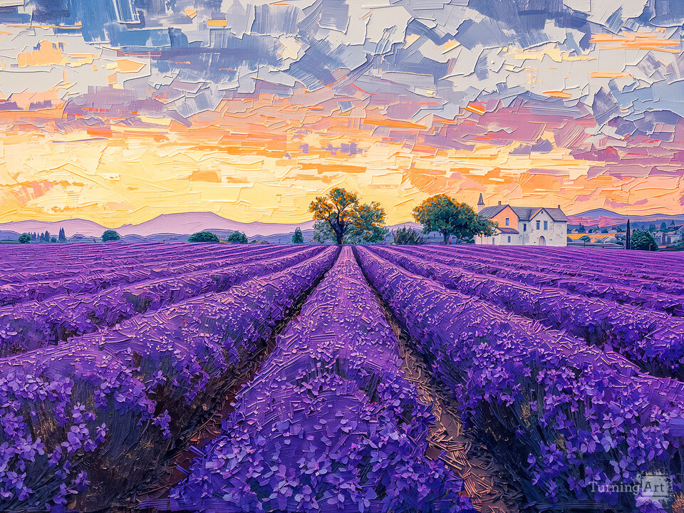 Lavender Fields at Sunset