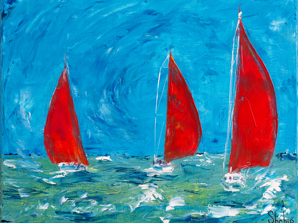Red Sails on the Water