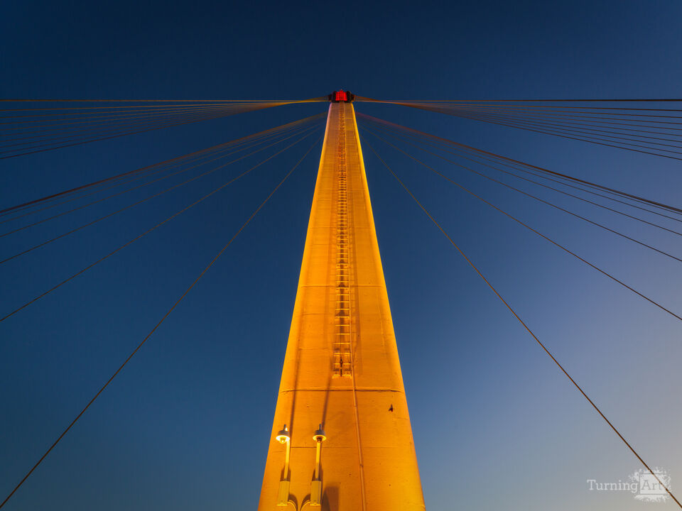 Bob Kerrey Bridge Yellow Post Night