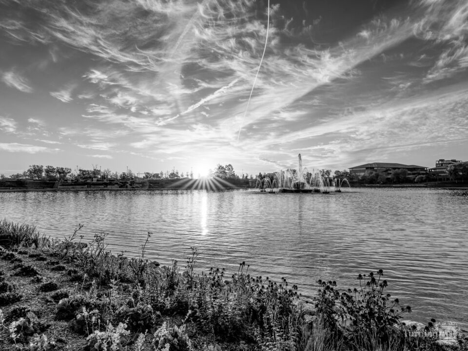 Radiant Sunrise Heartland Of America Grayscale