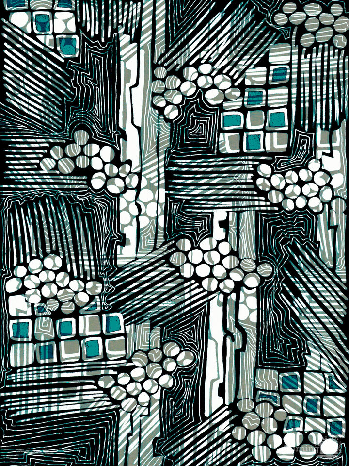 SUM OF ITS PARTS, INVERTED TEAL ABSTRACT GEOMETRIC