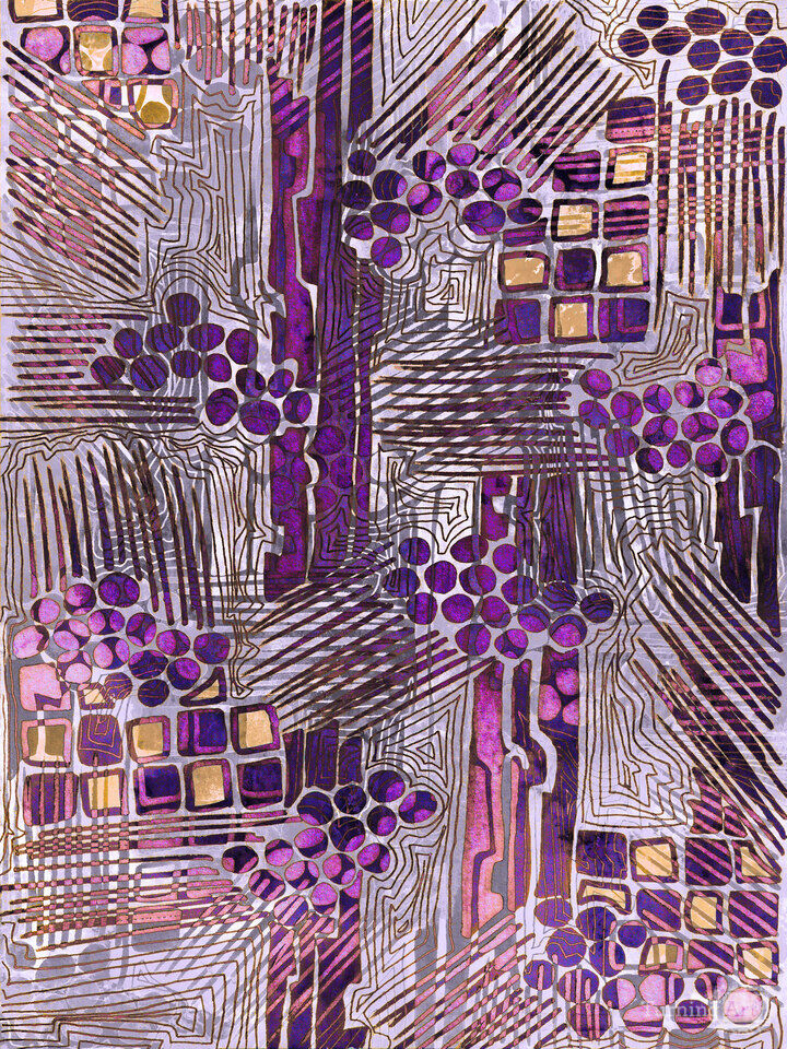 SUM OF ITS PARTS, JEWEL TONES ABSTRACT GEOMETRIC