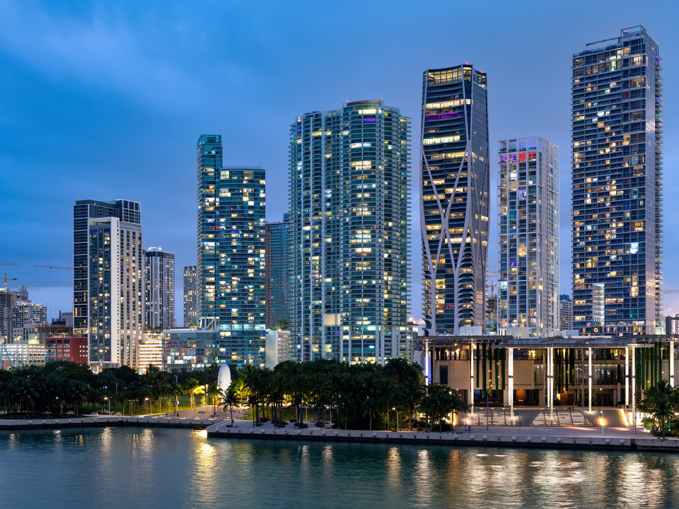 Miami at dusk.