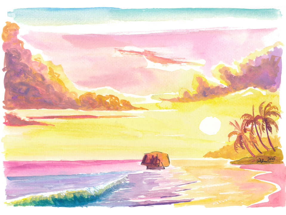 Romantic Sunset Bathsheba Beach Barbados