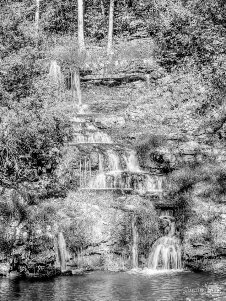 Thunder Falls Autumn Calm Grayscale