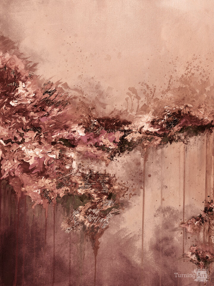 WHEN LAND MET SKY, PEACH WINE ABSTRACT LANDSCAPE