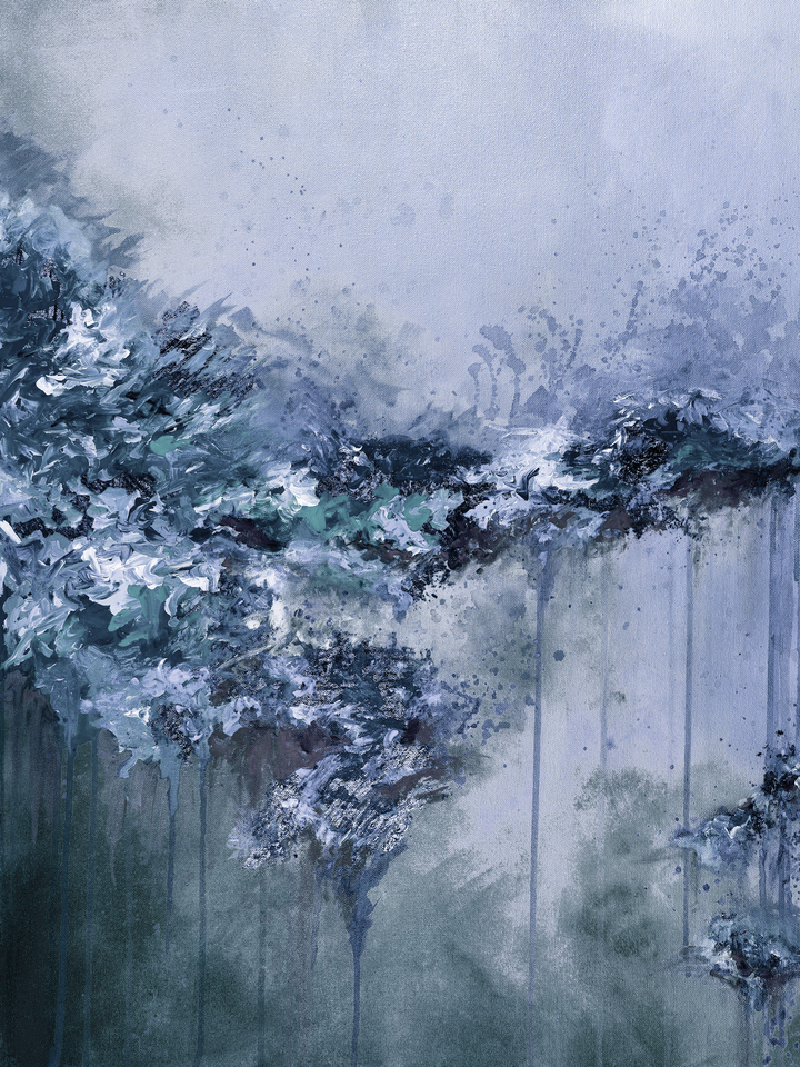 WHEN LAND MET SKY, PERIWINKLE BLUE ABSTRACT LANDSCAPE