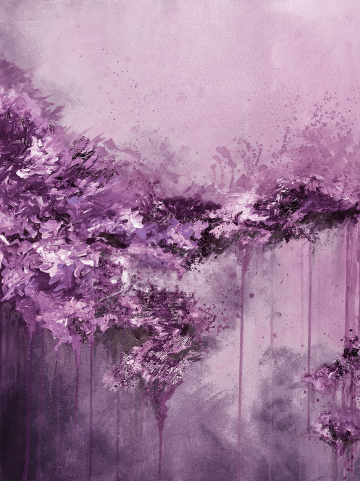 WHEN LAND MET SKY, PURPLE ABSTRACT LANDSCAPE