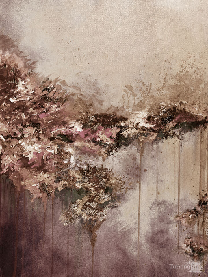 WHEN LAND MET SKY, SEPIA TAN ABSTRACT LANDSCAPE