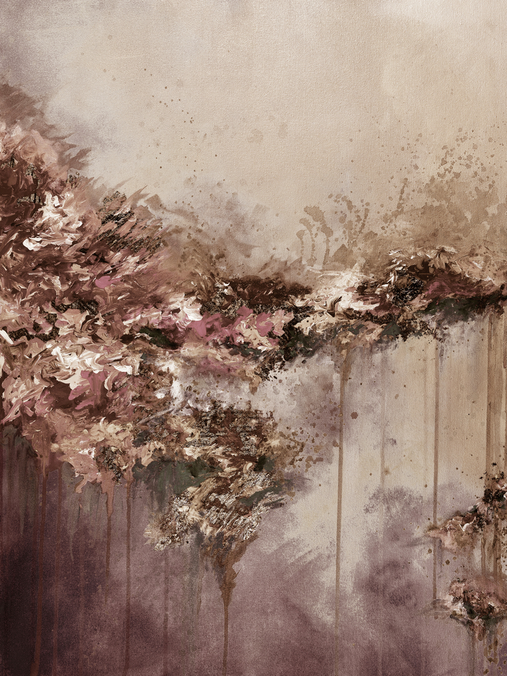 WHEN LAND MET SKY, SEPIA TAN ABSTRACT LANDSCAPE