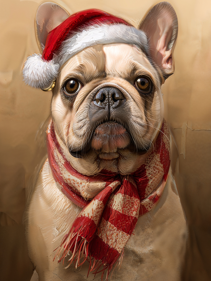 Festive French Bulldog Portrait