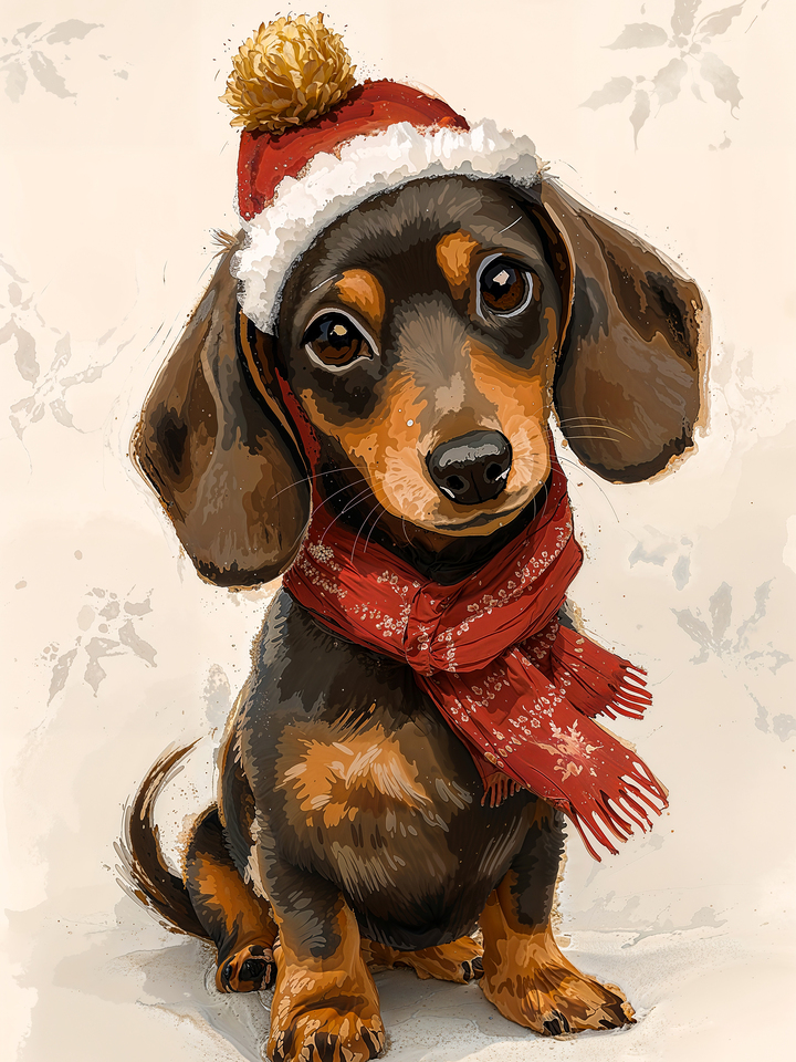 CuteDachshund in Winter Attire