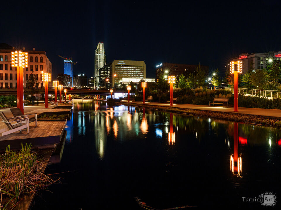 Reflections Of Omaha At Night