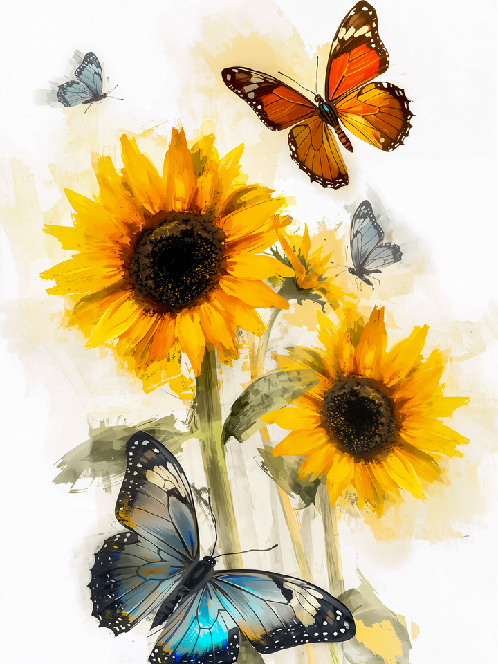 Sunflowers and Butterflies In A Dream