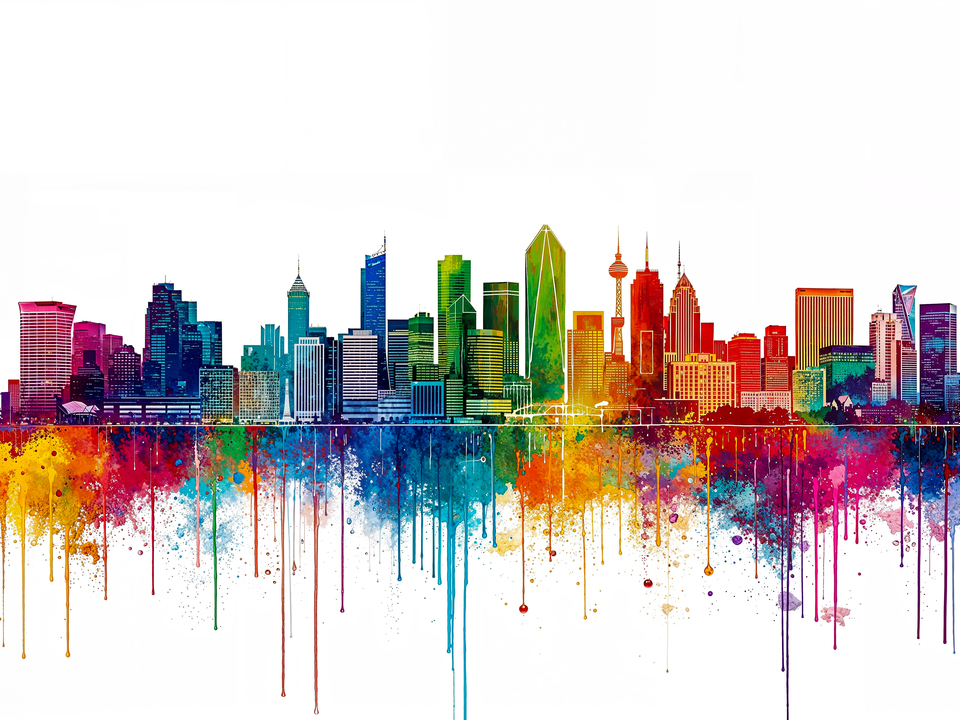 Sydney Vibrant Skyline Silhouette