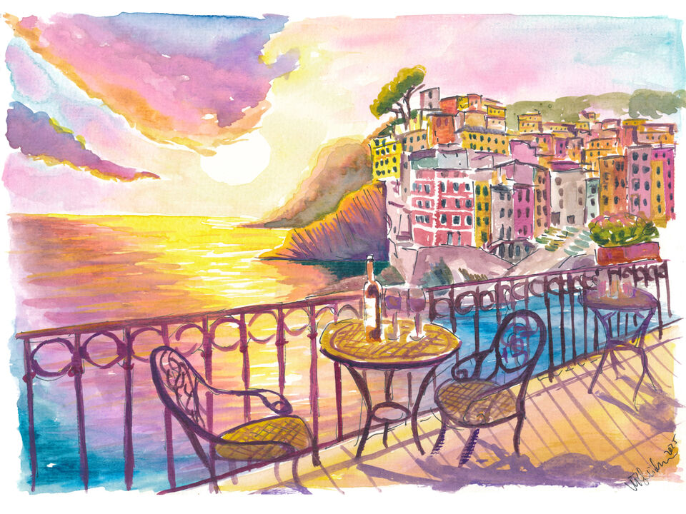 Riomaggiore Sunset Balcony View