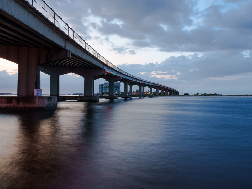 Perdido Pass Bridge Blue Hour Morning