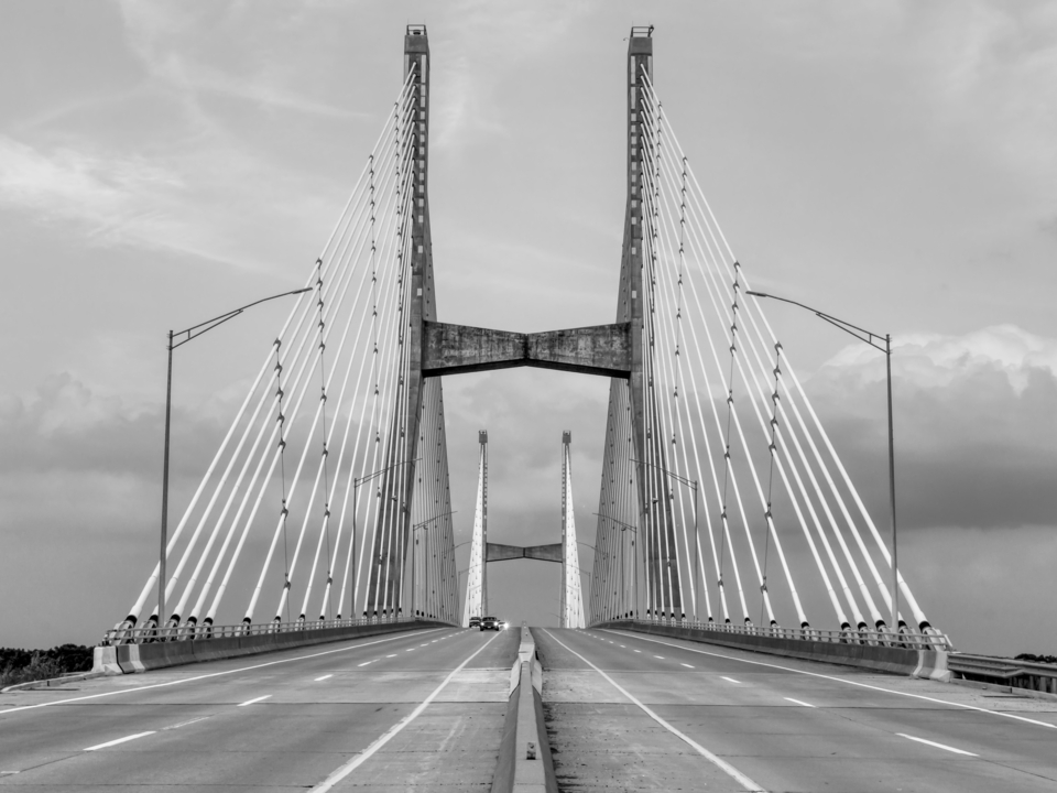 Bill Emerson Blue Hour Crossing Grayscale