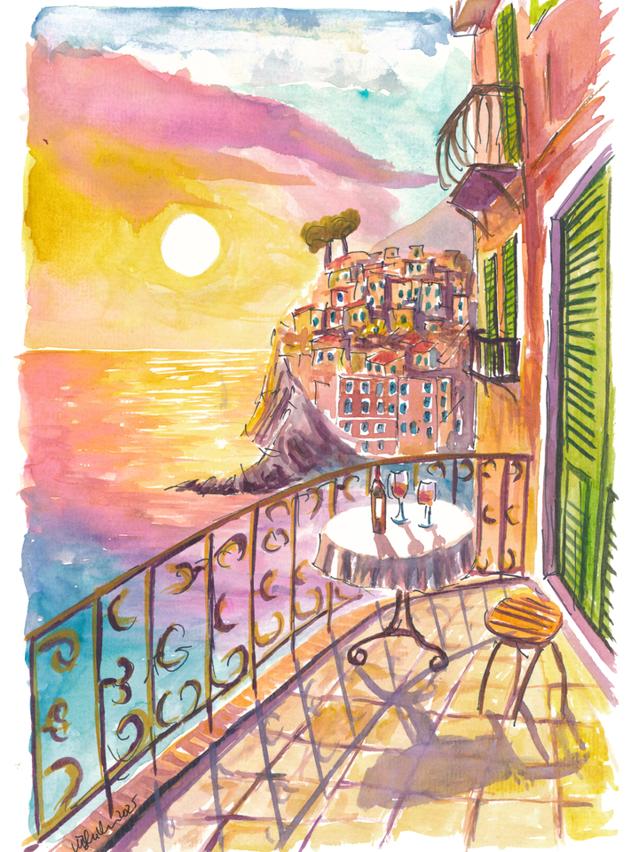 Romantic Cinque Terre Riomaggiore Sunset Vista