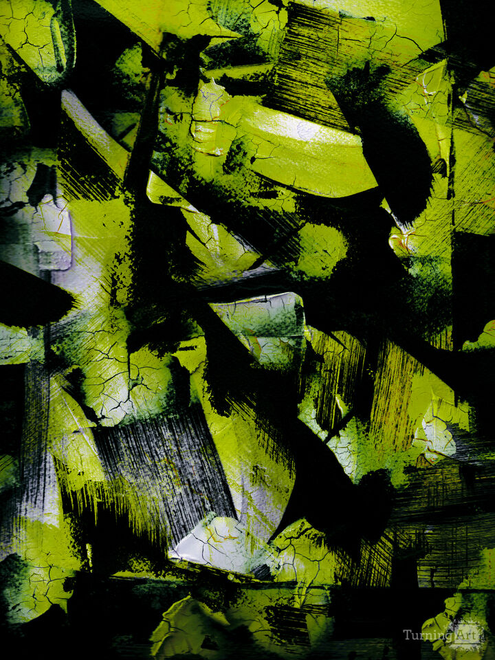 FRACTURED ACID GREEN 2 COLORFUL ABSTRACT (DIPTYCH)
