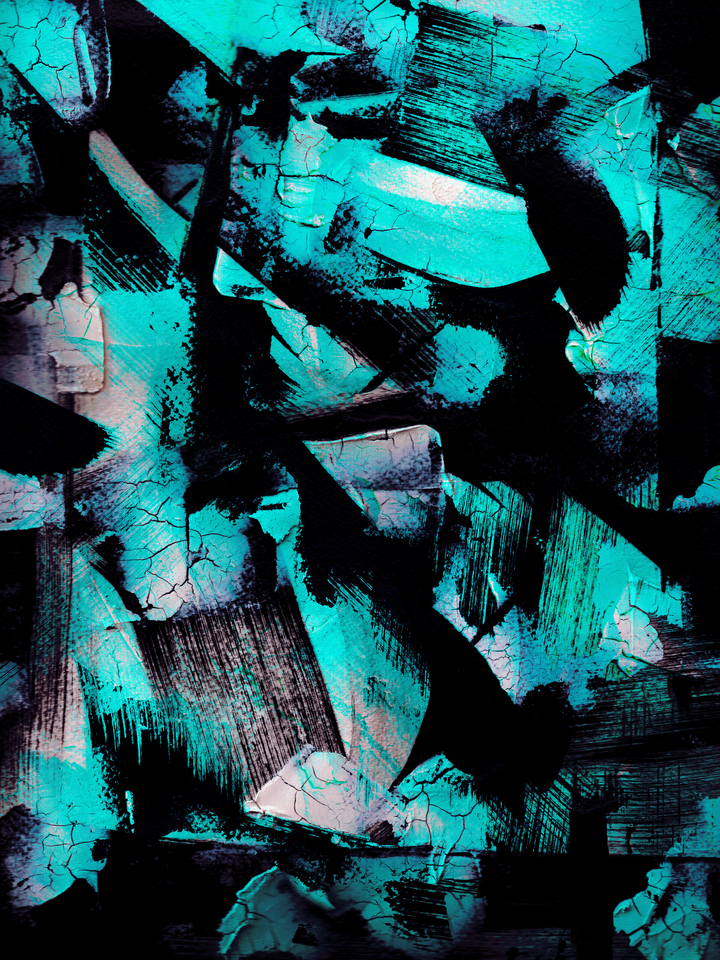 FRACTURED AQUA BLUE LAVENDER 2 COLORFUL ABSTRACT (DIPTYCH)