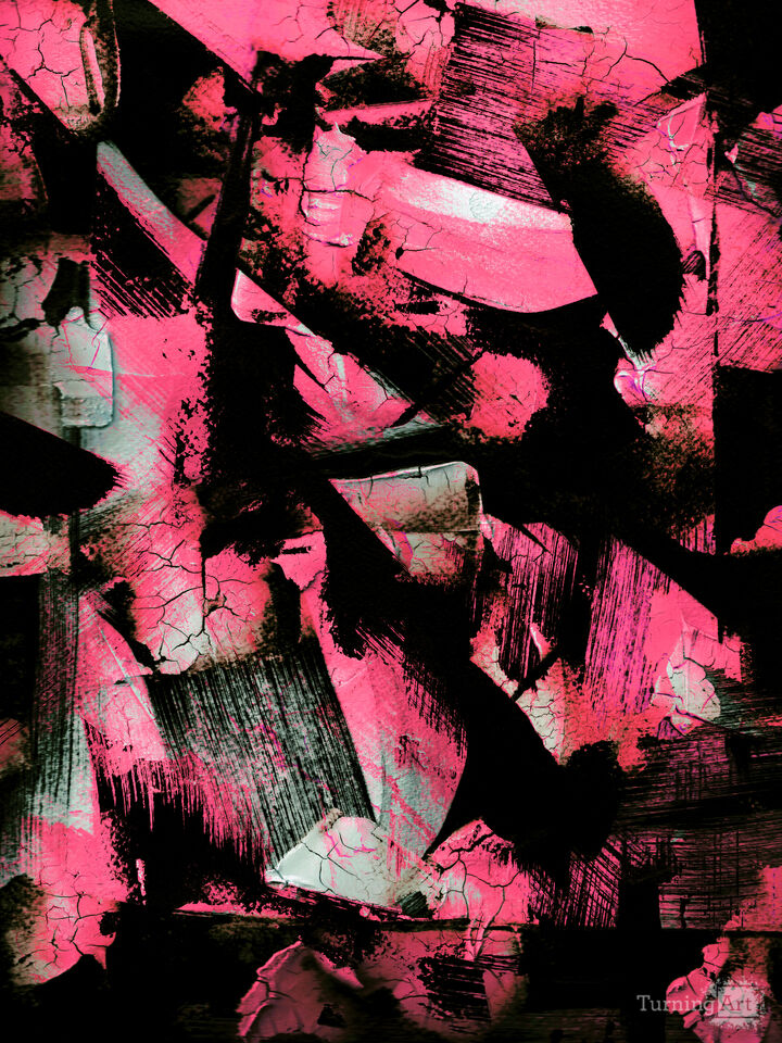 FRACTURED NEON PINK 2 COLORFUL ABSTRACT (DIPTYCH)