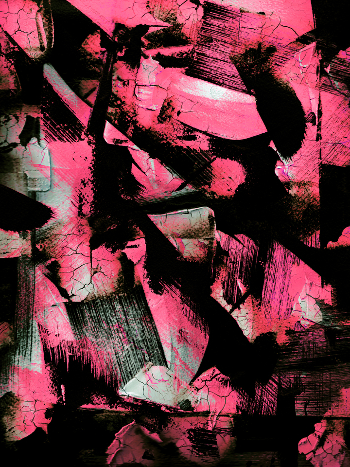 FRACTURED NEON PINK 2 COLORFUL ABSTRACT (DIPTYCH)
