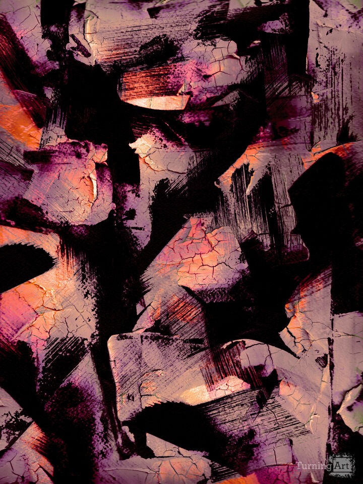 FRACTURED WARM JEWEL TONE 1 COLORFUL ABSTRACT (DIPTYCH)